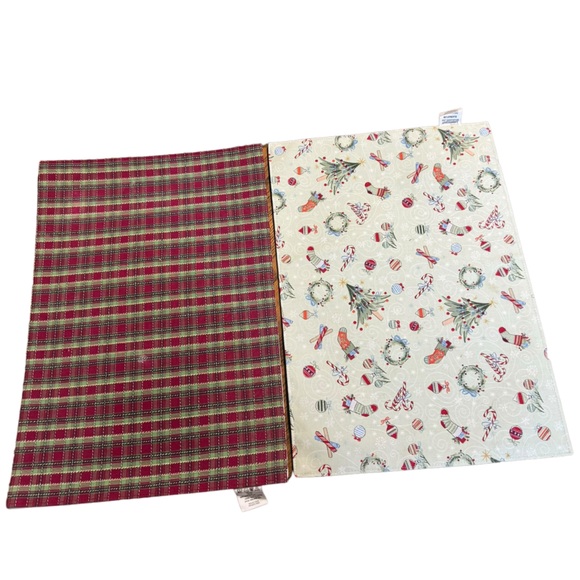 Longaberger Christmas All the Trimmings Holiday Plaid Fabric Placemats(Set of 2) - Picture 2 of 8